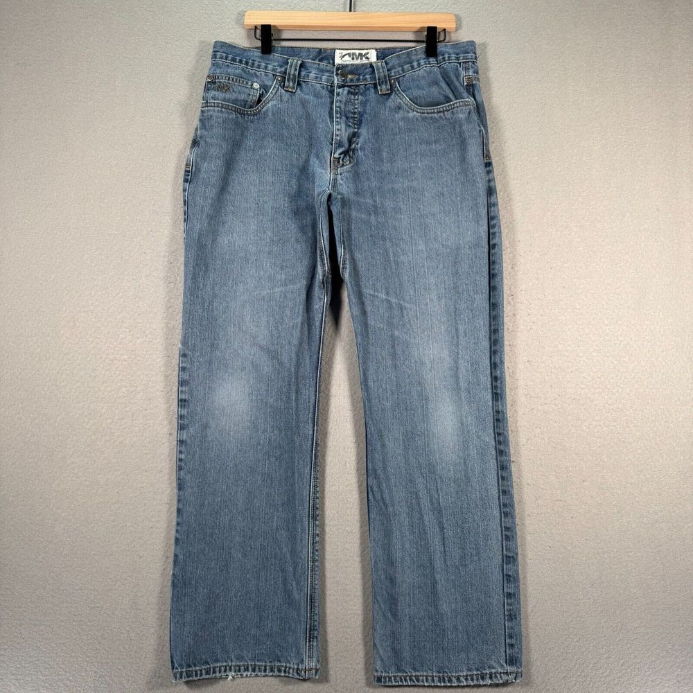 MK Jackson Hole Jeans Mens 36x30 Blue Medium Wash Straight Leg Hiking Outdoors